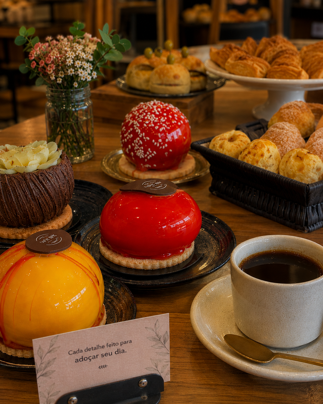 Doces espelhados artesanais da San Remo Padaria no Bom Retiro, São Paulo